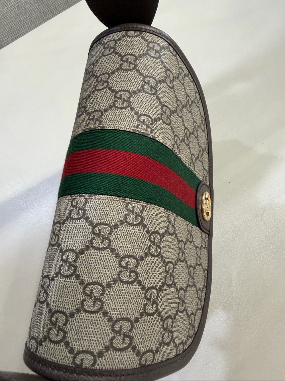 Gucci GG Supreme Canvas Shoulder Bag with Web Stripe - Picture 9 of 11